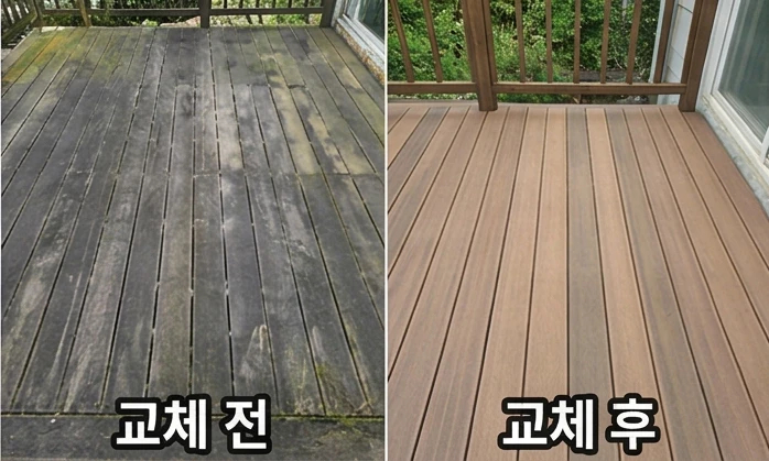 합성목데크 시공 후